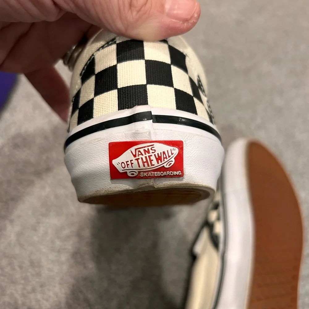 Vans Black and White Checkerboard Slip-Ons - Picture 4 of 15